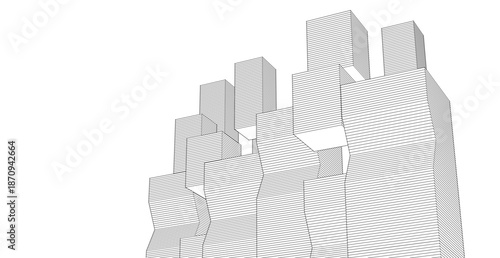 abstract modular architecture 3d rendering	
