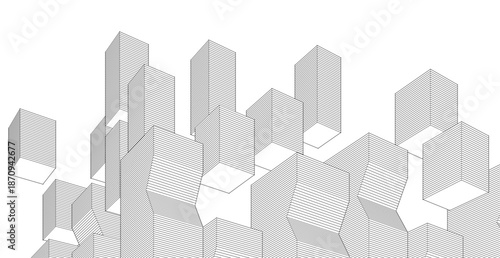 abstract modular architecture 3d rendering	
