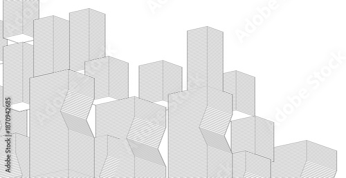 abstract modular architecture 3d rendering	
