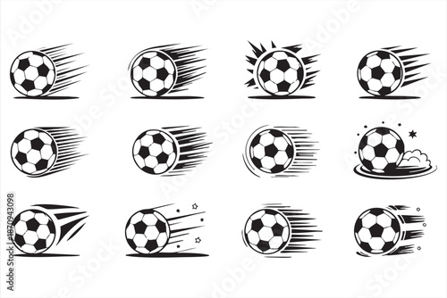 Sport Ball Speed Motion Illustrations for Stadium Screens, Media Packages