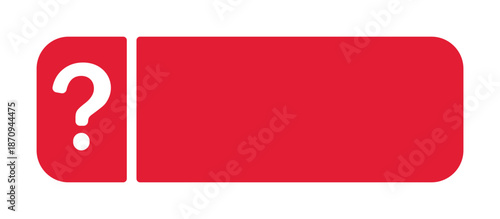 Red icon with question mark inside rounded rectangle on white background.