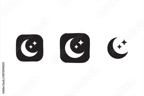Relaxation Moon Interface Icons for Meditation Apps, Sleep Coaching