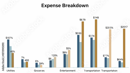 A bar graph showing expense breakdown by category