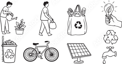 Eco friendly lifestyle and sustainable living concepts