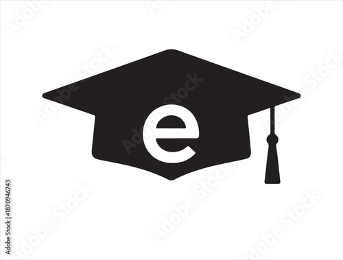 Beret-Style Graduation Cap in silhte white background.