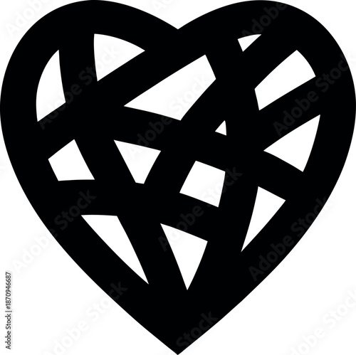 Heart shaped celtic knot symbol for eternal love and cultural heritage illustration.