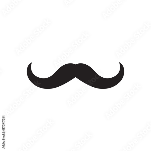 Mustache Black icon isolated on white background.Vector illustration design.
