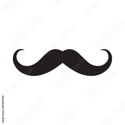 Mustache Black icon isolated on white background.Vector illustration design.