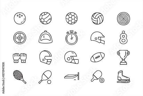 Sports Gear Icon Collection for Gym Websites, Workout Templates