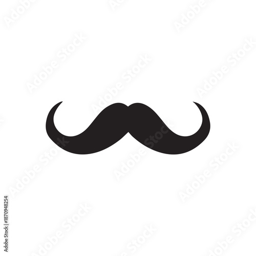 Mustache Black icon isolated on white background.Vector illustration design.