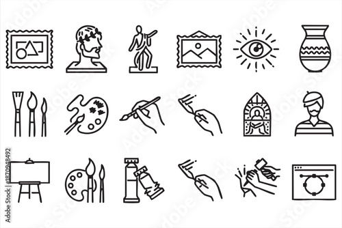 Sculpture and Painting Symbols for Online Galleries, Museum Interfaces