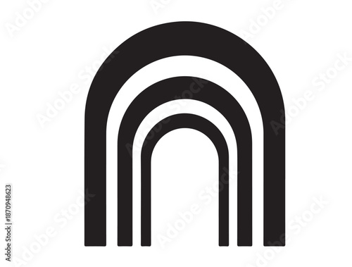  Nested Arch Frames icon in silhouette white background.