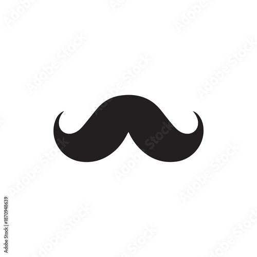 Mustache Black icon isolated on white background.Vector illustration design.