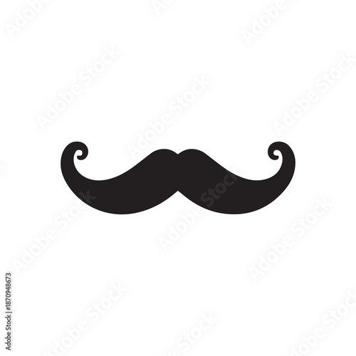 Mustache Black icon isolated on white background.Vector illustration design.