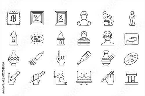 Art Exhibition Icon Collection for Gallery Marketing, Web Templates