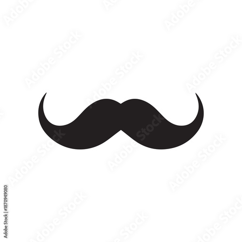 Mustache Black icon isolated on white background.Vector illustration design.