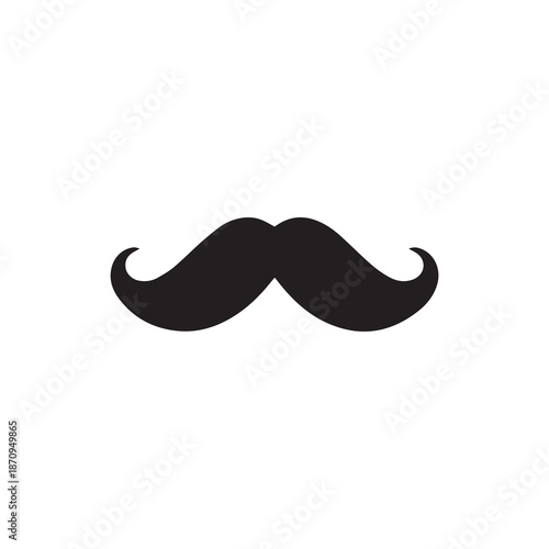 Mustache Black icon isolated on white background.Vector illustration design.