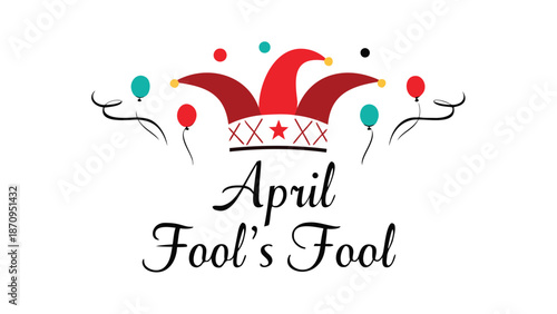 Playful April Fool's Day jester hat with balloons