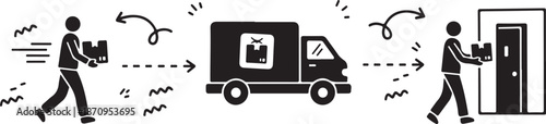 Delivery Process with Truck and Two People