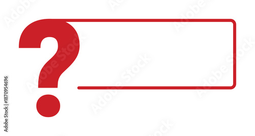 Red question mark with blank bar on white background.