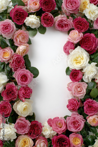 Wallpaper Mural Elegant rose flower frame background with copy space for valentine wedding invitations and greeting cards Torontodigital.ca