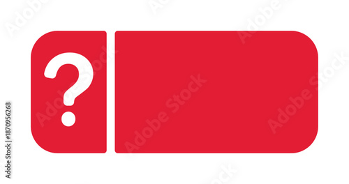 Red frame with question mark icon and blank space.