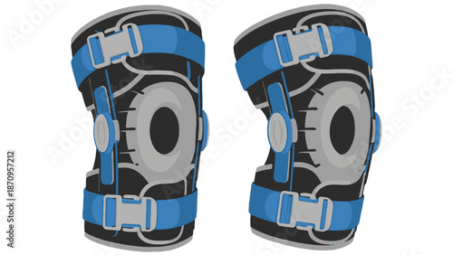 Professional adjustable orthopedic knee braces for physical therapy rehabilitation and specialized healthcare equipment retail industry branding resources for modern medical businesses.