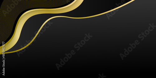 Luxury premium black gold background design suitable for awards, celebrations, premium corporate banners