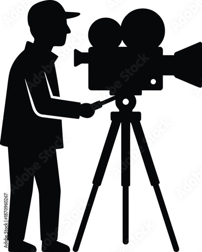 Man operating camera