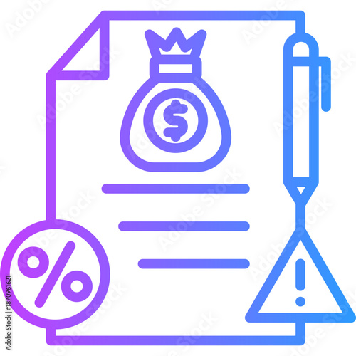 Debt Payment line gradient icon