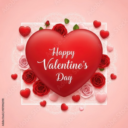 Celebrate valentine's day with a heart filled with love and roses