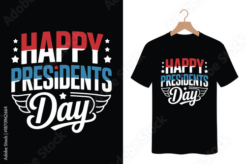 Vibrant Presidents Day t-shirt design with patriotic theme
