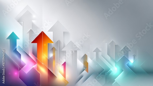 A colorful background with many arrows pointing in different directions