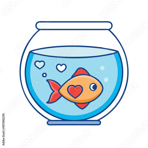 Cute goldfish in fishbowl illustration vector graphic design aquarium pet fish bowl drawing art