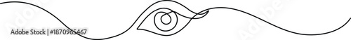 Continuous line drawing of a human eye with a defined pupil