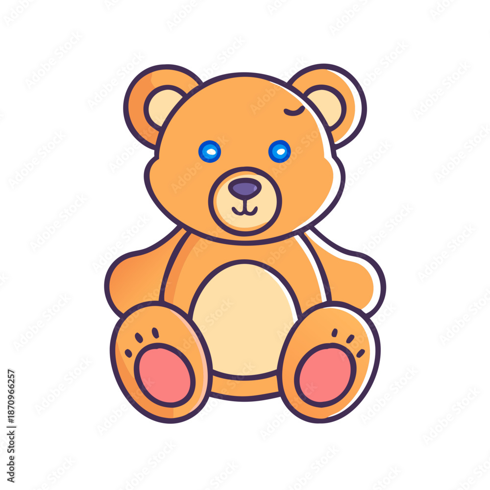 Fototapeta premium Cute teddy bear illustration vector graphic download for kids room decor and baby shower design