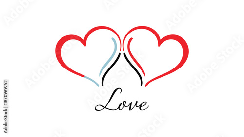 Interconnected hearts symbolize love and unity in elegant design