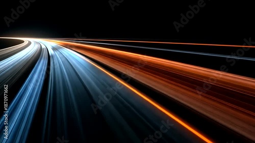Dynamic Light Trails at Night Creating a Beautiful Abstract Background