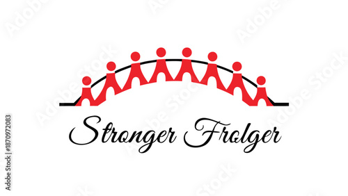 Teamwork concept with people forming an arch