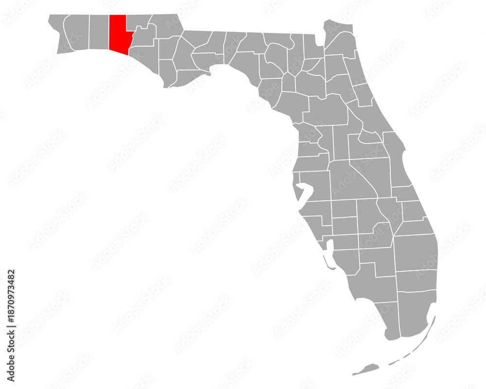 Fototapeta premium Karte von Walton in Florida
