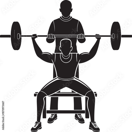 Two men working out with weights in gym setting for fitness