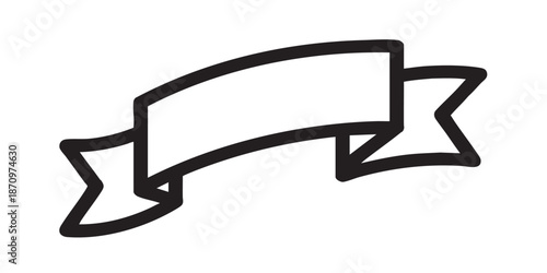 Sale tag ribbon banner vector icon, promotion and discount symbol, marketing message concept, black outline and filled style, isolated on transparent background, minimalist vector design for UI, web, 