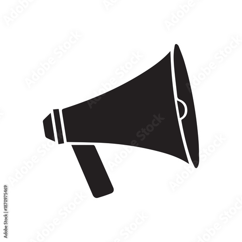 Megaphone icon white background design. Loudspeaker voice call vector.
