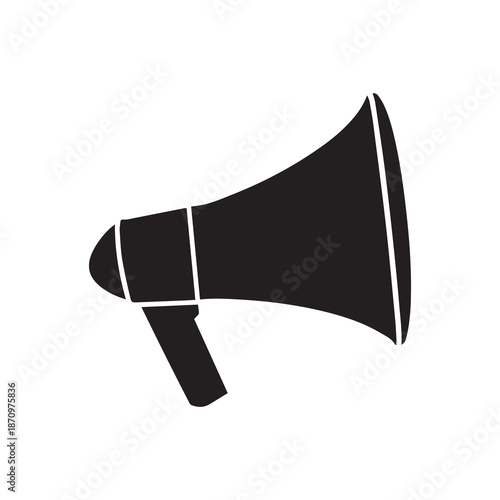 Megaphone icon white background design. Loudspeaker voice call vector.