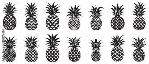 Pineapple natural food icon. Freshness sweet art vector design.