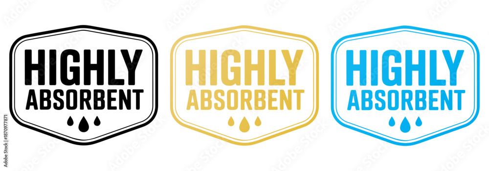 Fototapeta premium Highly Absorbent badge set, Highly Absorbent label set, Highly Absorbent logo set