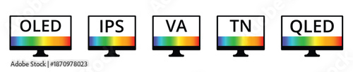 Comparison of oled, ips, va, tn, and qled monitor display technologies.