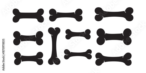 Dog bone icon isolated on white background. Simple bone art illustration.paw print, and bone icons,outline dog bones 