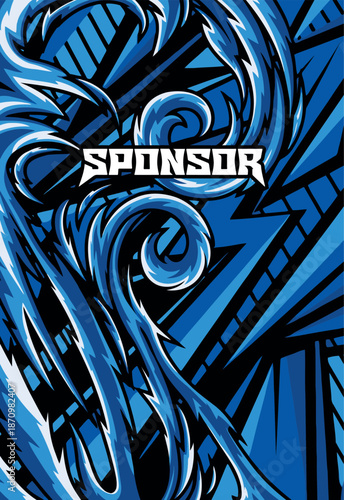 Abstract Sublimation Sports Jersey Design Background for Modern Sportswear