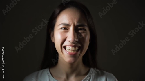 Woman portrait in dramatic lighting